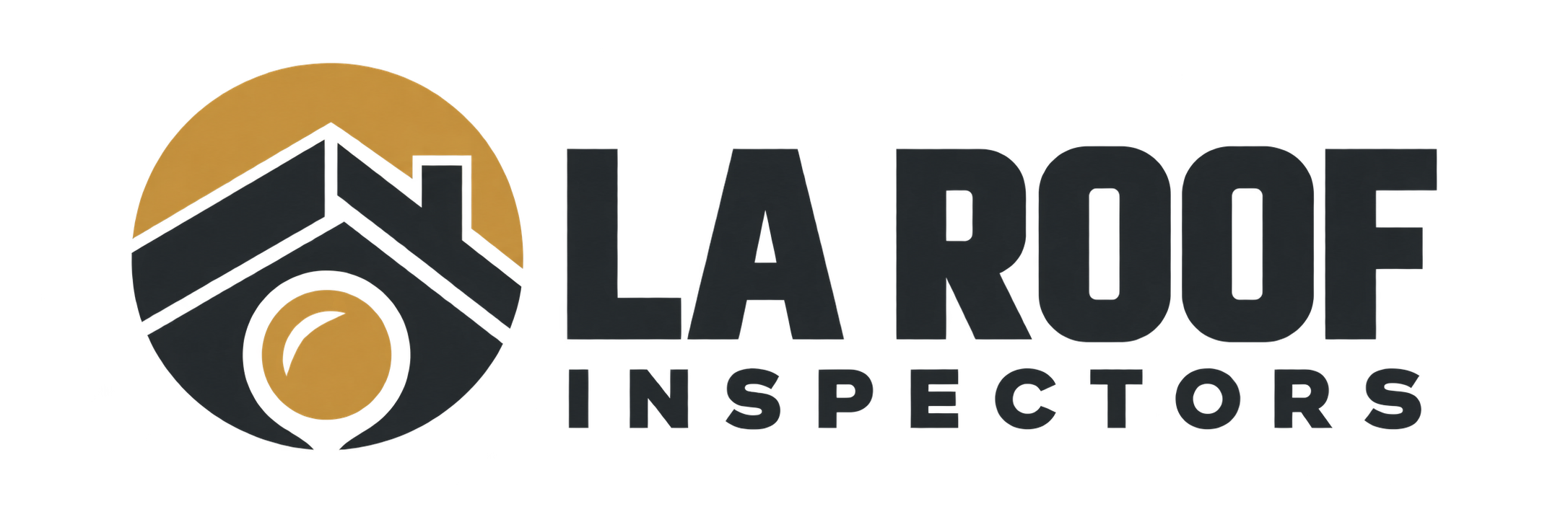 LA Roof Inspectors logo with a gold roof icon next to the company name